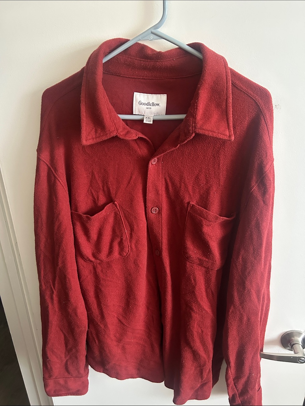 Goodfellow & Co. Rust Red Button-Front Shirt Jacket - size XXL